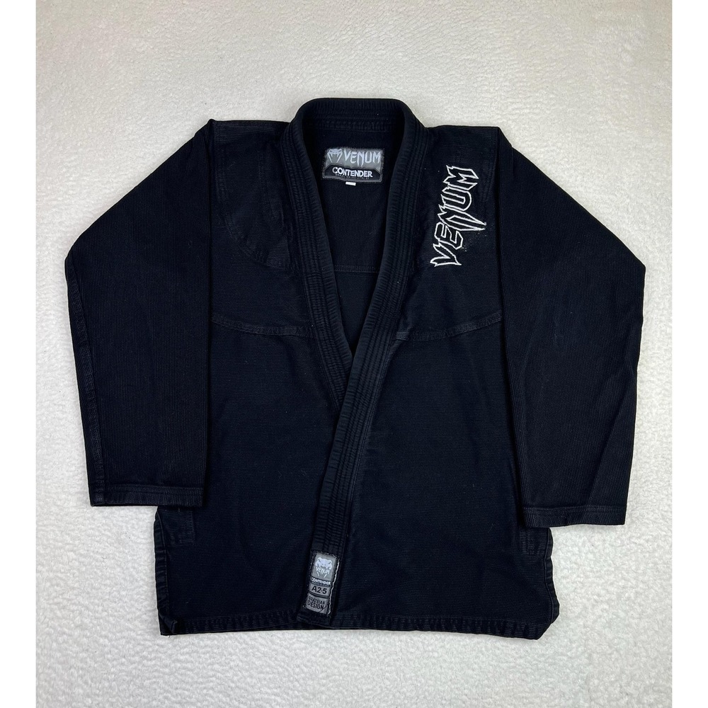 Venum Contender BJJ Gi Jacket Mens Large A2.5 Black Brazilian Jiu Jitsu Top